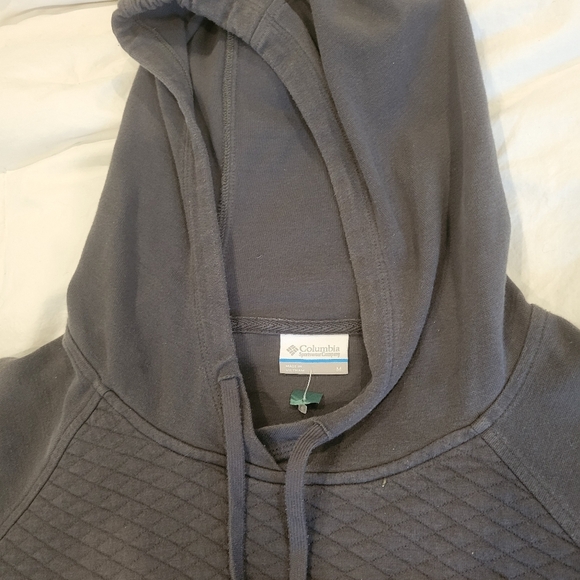 Womans Columbia Grey Quilted Pullover Hoodie Sz 14 - Picture 8 of 8